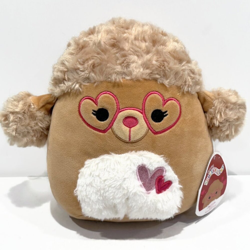 Squishmallows - Jacinda the Poodle, Heart Shaped Glasses, Curly Fur, 8 Inch